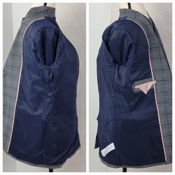 J. Crew Gray Plaid Sommerset Italian Wool Single Breasted Preppy Blazer Sz 6 - Picture 7 of 16